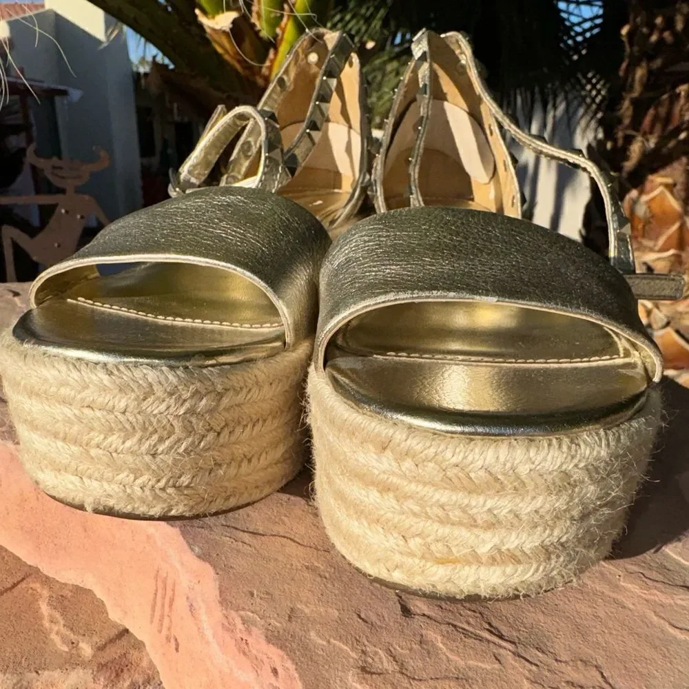 Marc Fisher Shoes Marc Fisher Jazlyn Studded Ankle Strap Espadrille Sandal sz 7